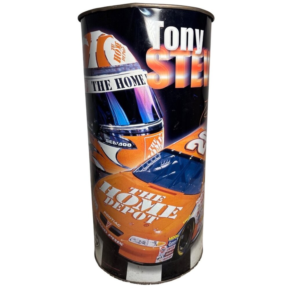 Tony Stewart Metal Waste Bin NASCAR 2000 19” Tall 10” Diameter